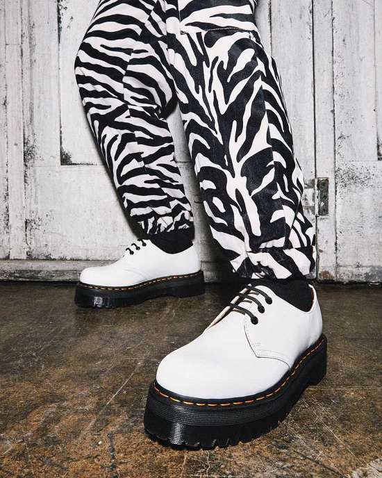 Zapatos Con Cordones Dr. Martens 1461 Quad Hombre Blancos MX-59027